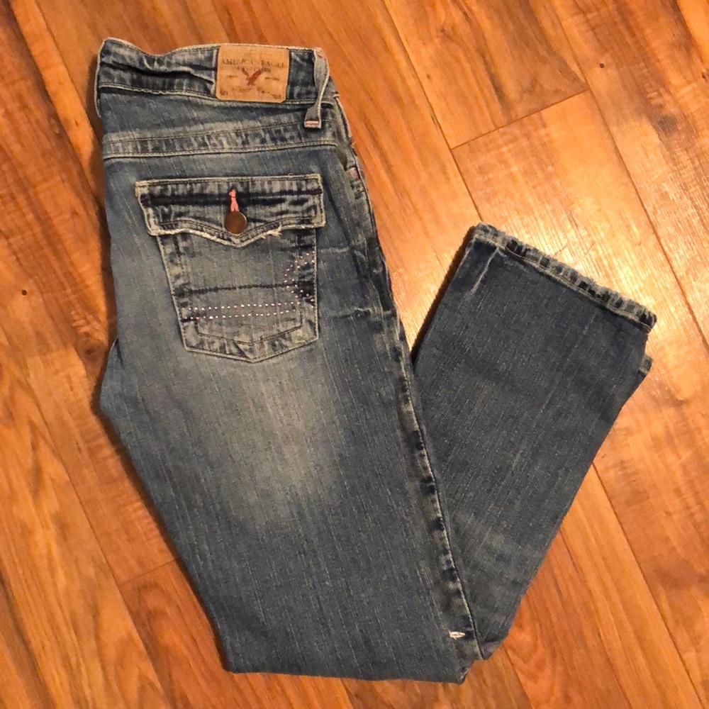 2 for $20 American Eagle 3/4 Jeans with Rhinestone Pockets